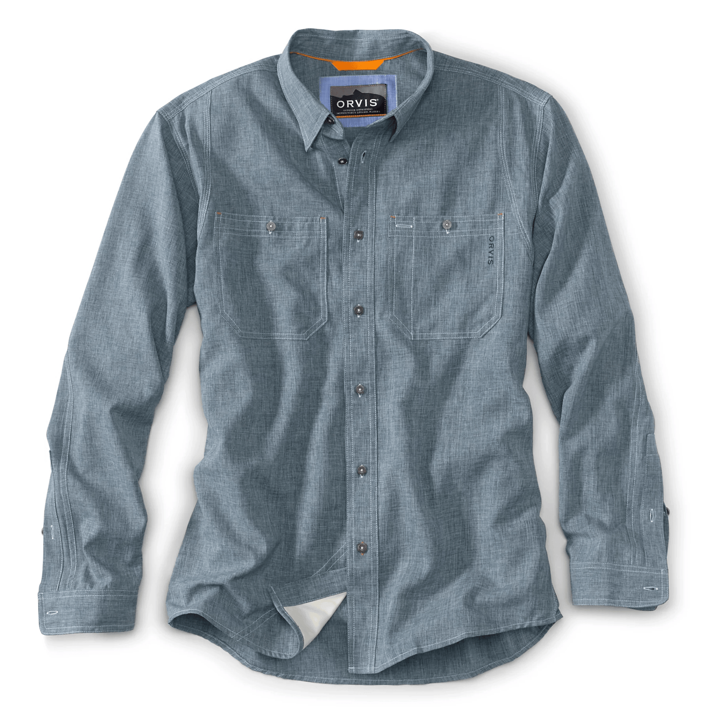 Orvis Tech Chambray Workshirt Orvis Men's Long Sleeve Button Down Shirts Rivers and Glen Trading Co