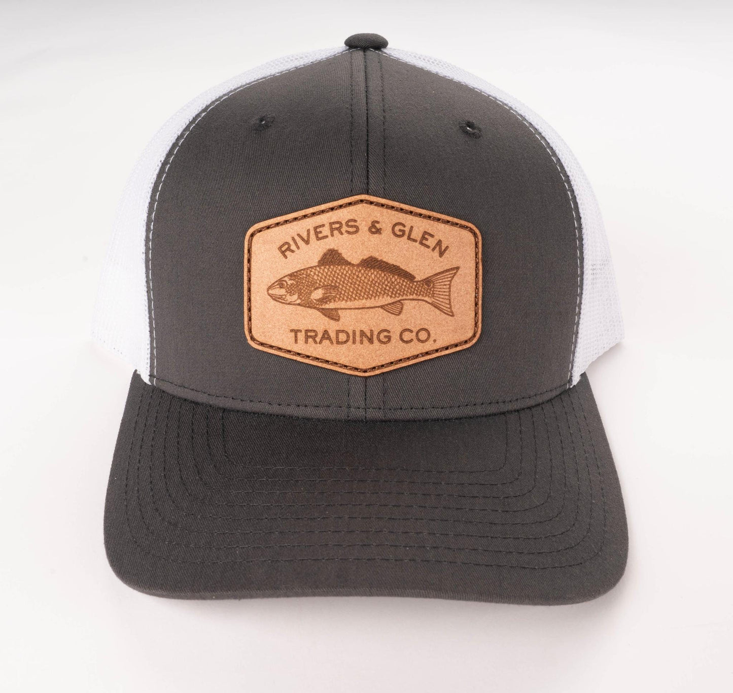 R&G Redfish Trucker (Charcoal) Rivers and Glen Trading Co. Hats LP Charcoal/White Headwear Rivers and Glen Trading Co