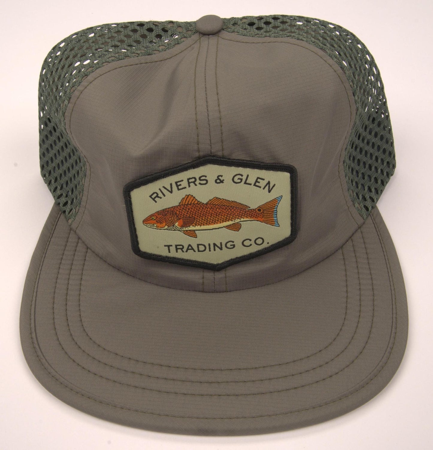 R&G Mesh Redfish Hat Olive Rogue 935 Rivers and Glen Trading Co. Hats Olive/GreenRedfish/Rogue935 Headwear Rivers and Glen Trading Co