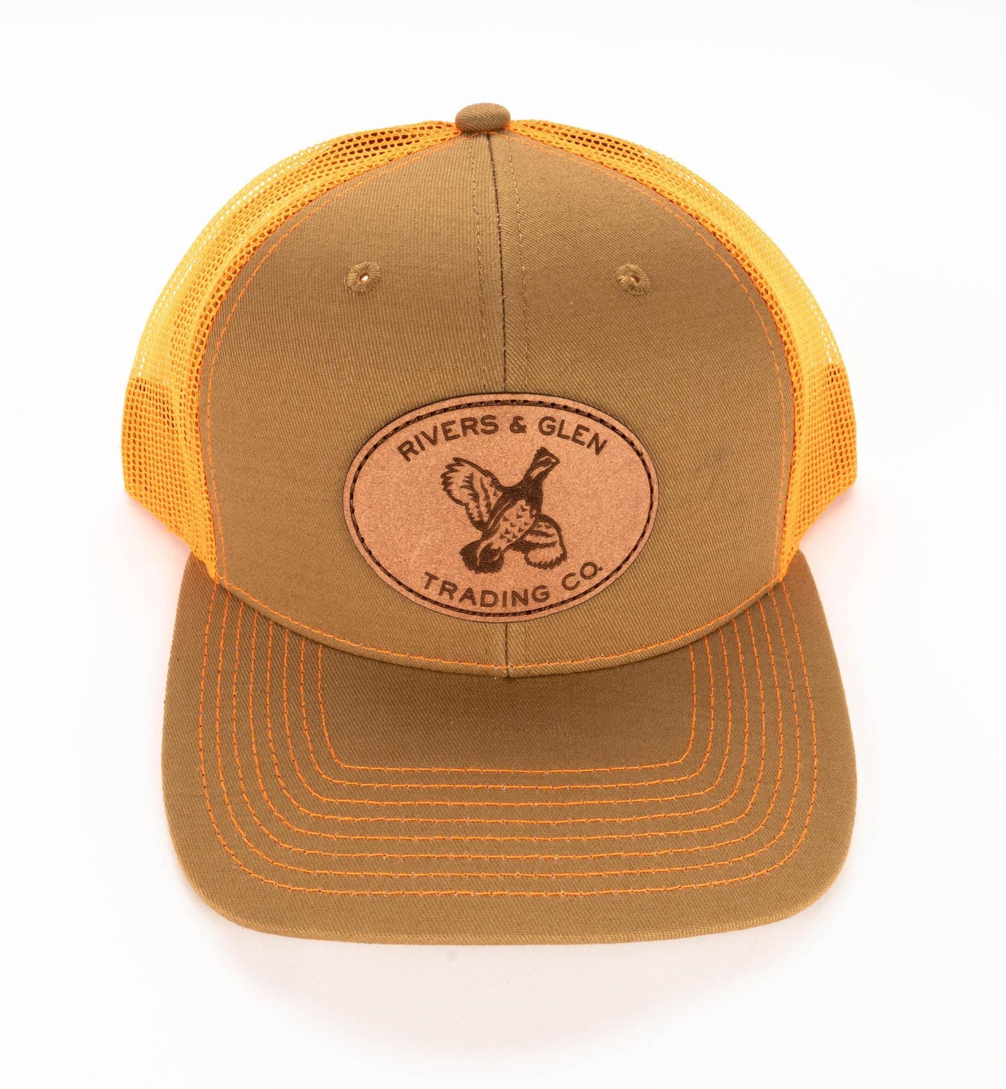 R&G Quail Trucker Hat (Old Gold) Rivers and Glen Trading Co. Hats LP Old Gold Blaze Headwear Rivers and Glen Trading Co