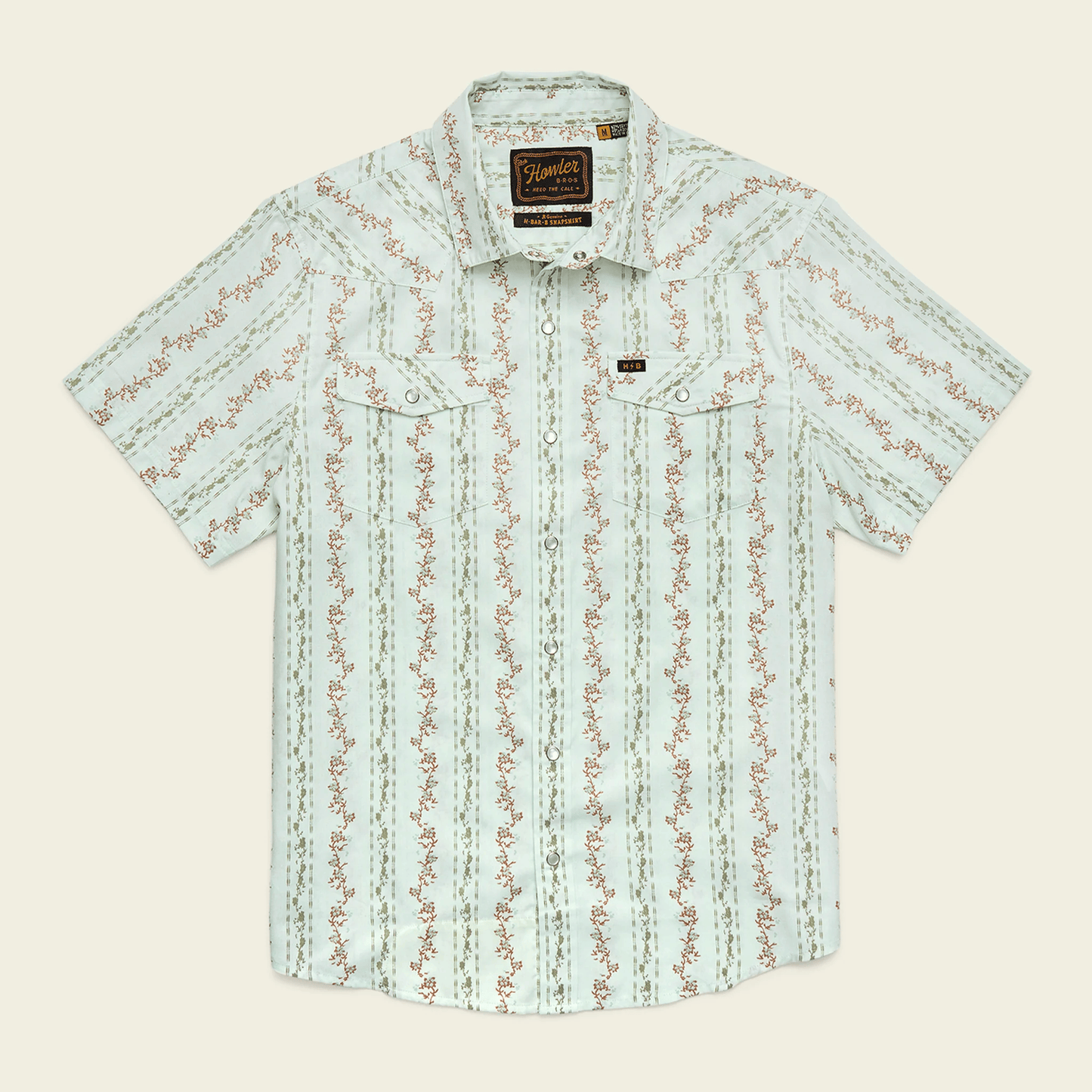Howler Brothers H Bar B Snapshirt Howler Brothers Hibiscus Ribbons : Mint / M Men's Short Sleeve Button Down Shirts Rivers and Glen Trading Co