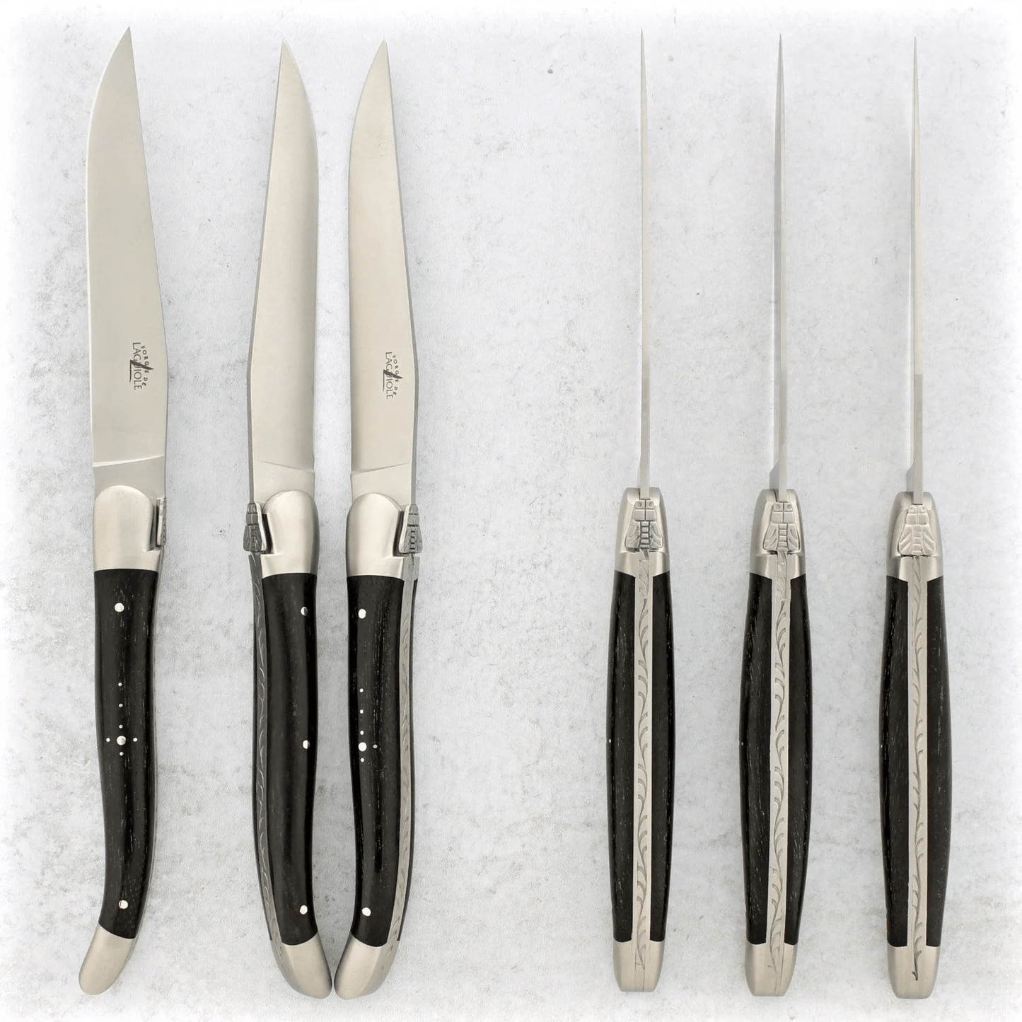 Laguiole Steak Knives Set of 6 Laguiole Buffalo Knives Rivers and Glen Trading Co