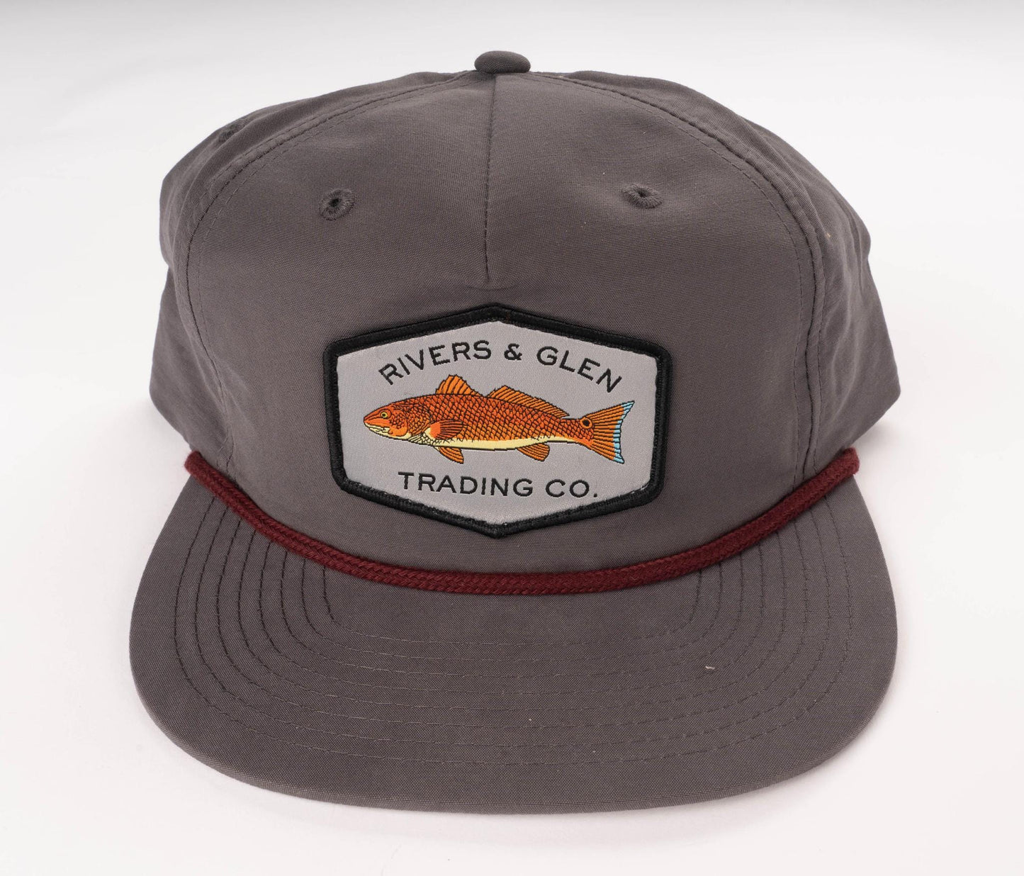 R&G Redfish Rope Hat (Charcoal) Rivers and Glen Trading Co. Hats CP Charcoal/Burgundy Headwear Rivers and Glen Trading Co