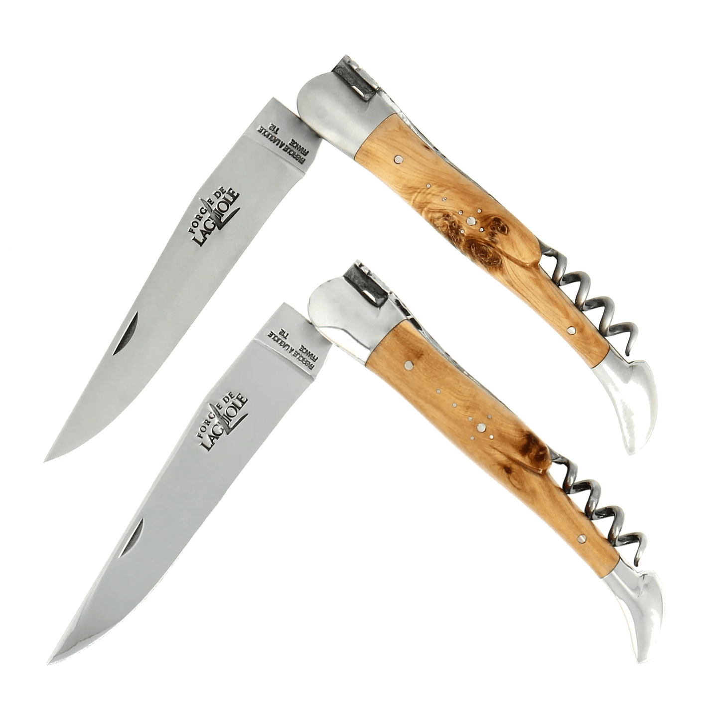 Laguiole 12cm Wood Stainless Bolster Corkscrew Shiny Finish Laguiole Juniper Knives Rivers and Glen Trading Co