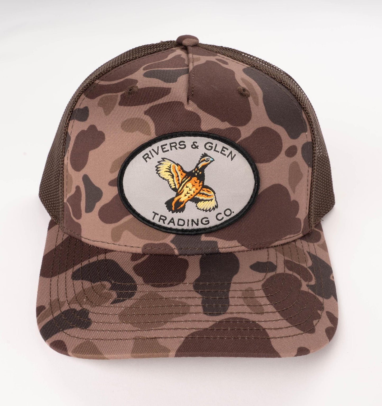 R&G Quail Camo Trucker (Duck Camo) Rivers and Glen Trading Co. Hats CP Bark Duck Camo Headwear Rivers and Glen Trading Co