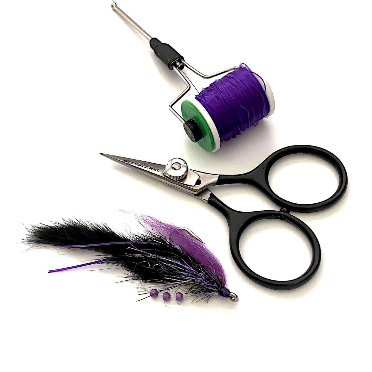 Dinner Bell Sight Cast Black/Purple #2/0 Flies Rivers and Glen Trading Co