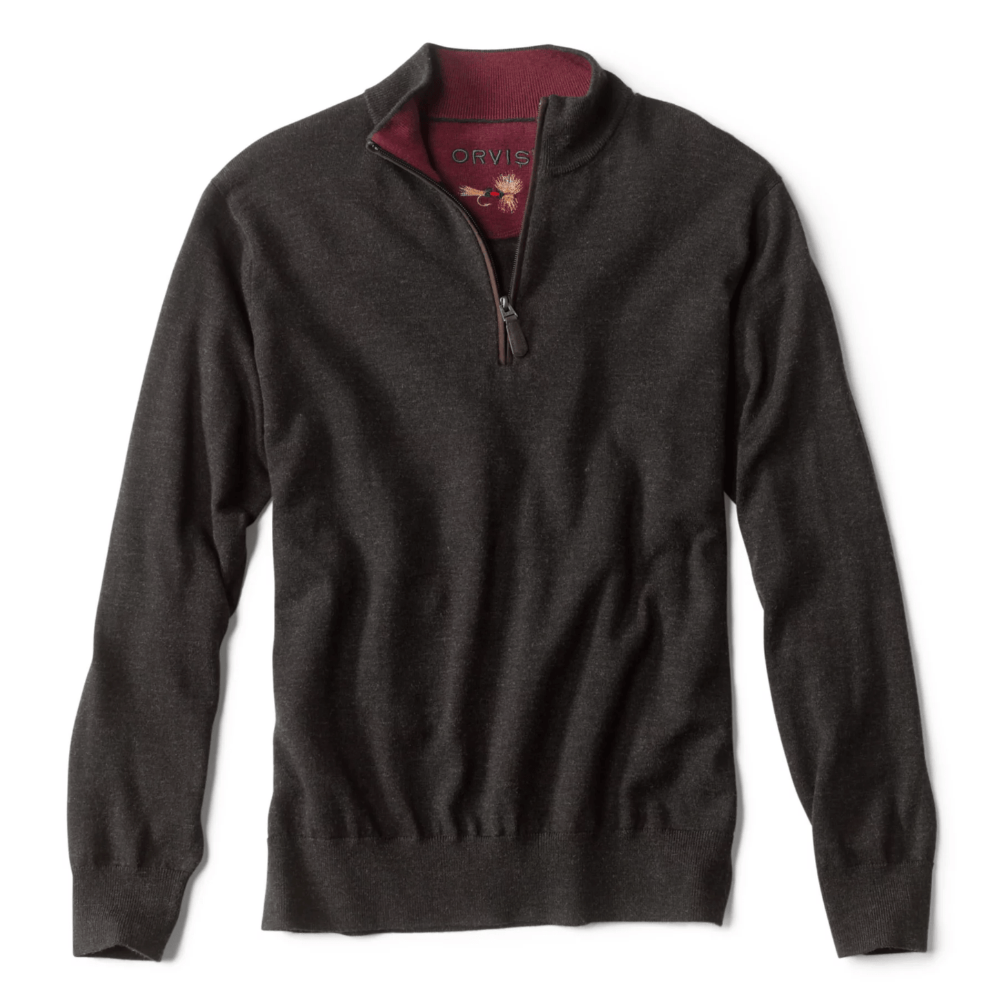 Orvis Merino Wool Quarter-Zip Sweater 2.0 Orvis Charcoal / XXL Men's Sweaters Rivers and Glen Trading Co
