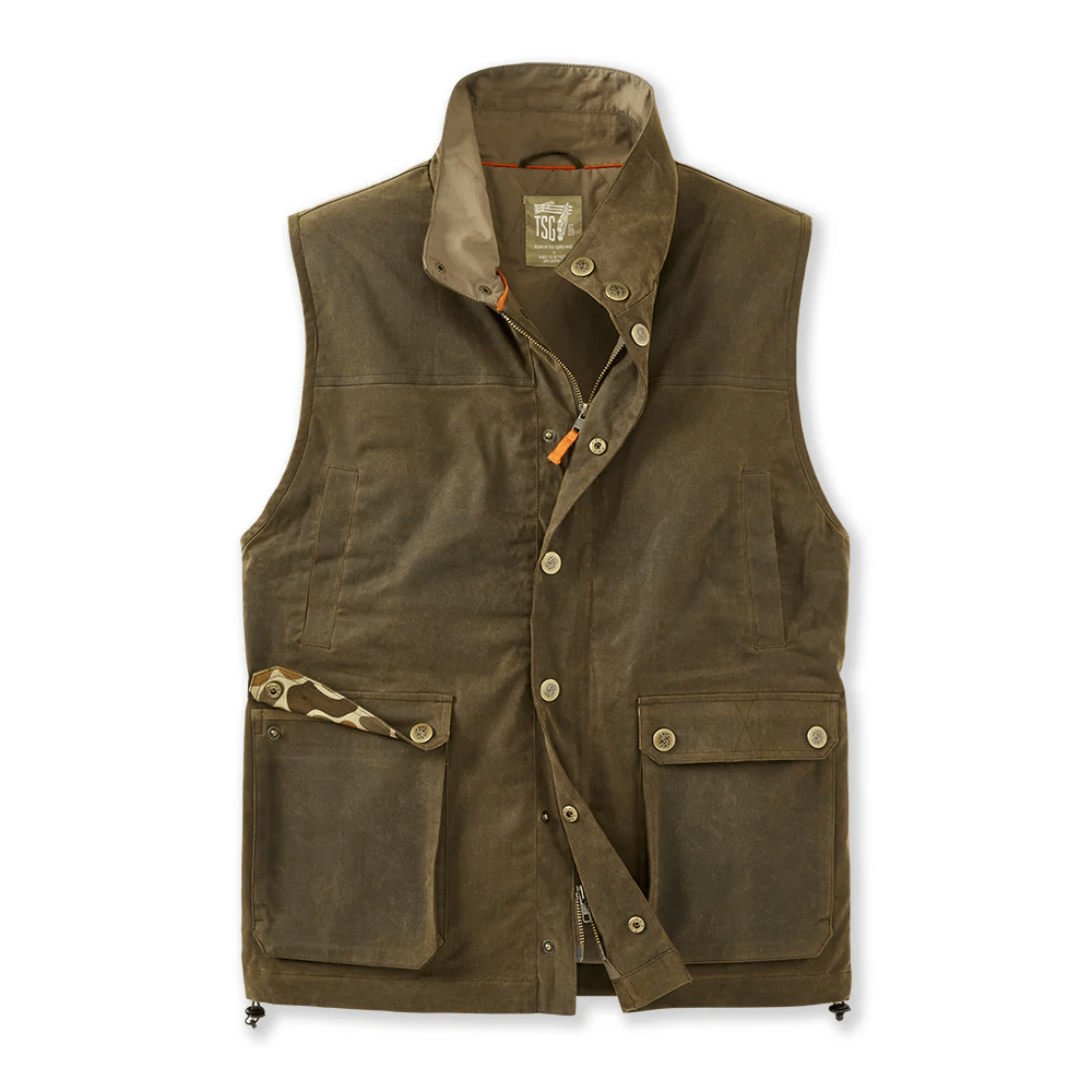 TSG Baeron Waxed Vest TSG Rustic Olive / XL Men's Vests Rivers and Glen Trading Co