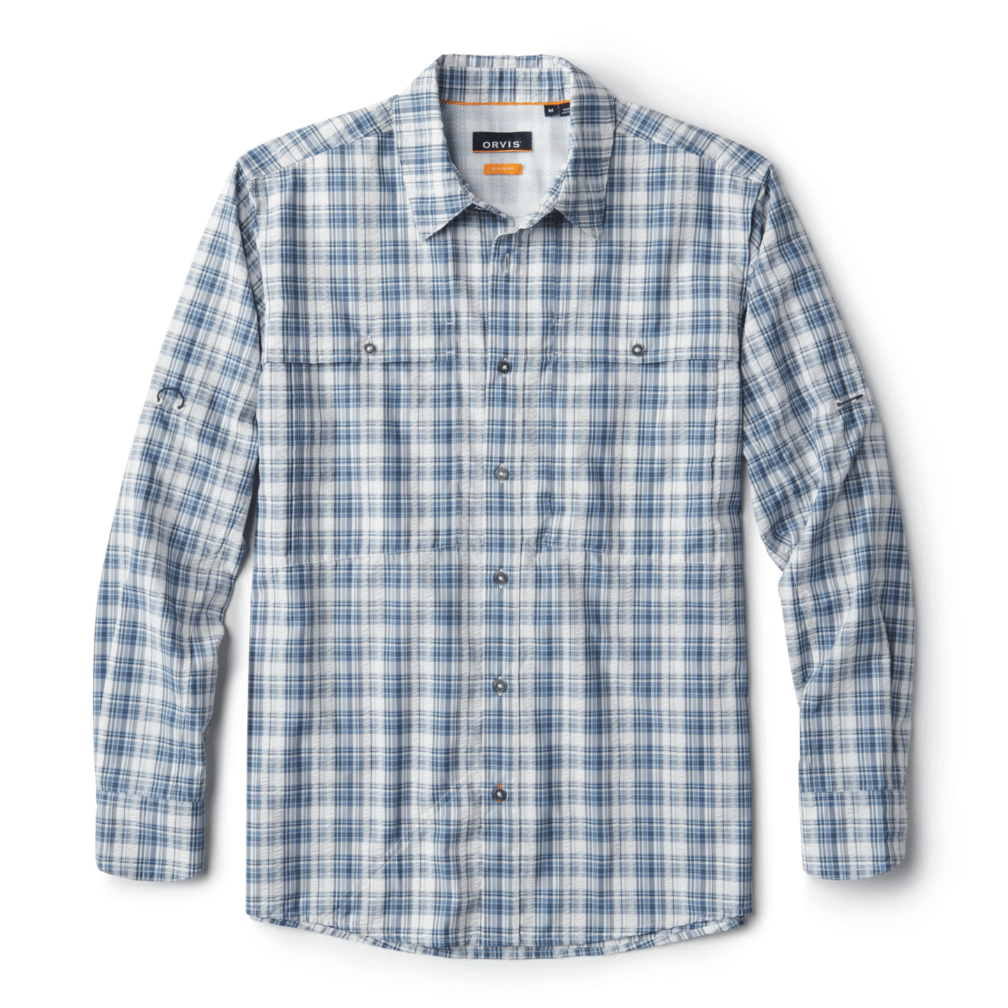 Orvis Open Air Caster Plaid Long Sleeve Shirt Orvis True Navy/White / XXL Men's Long Sleeve Button Down Shirts Rivers and Glen Trading Co