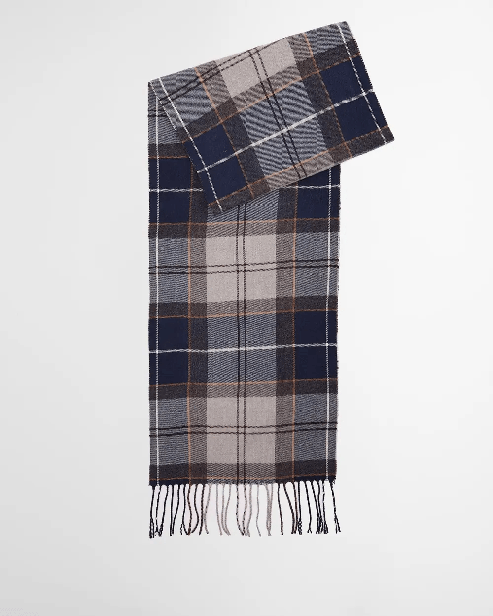 Barbour Galingale Tartan Scarf Barbour Grey Midnight Tartan Women's Scarves Rivers and Glen Trading Co