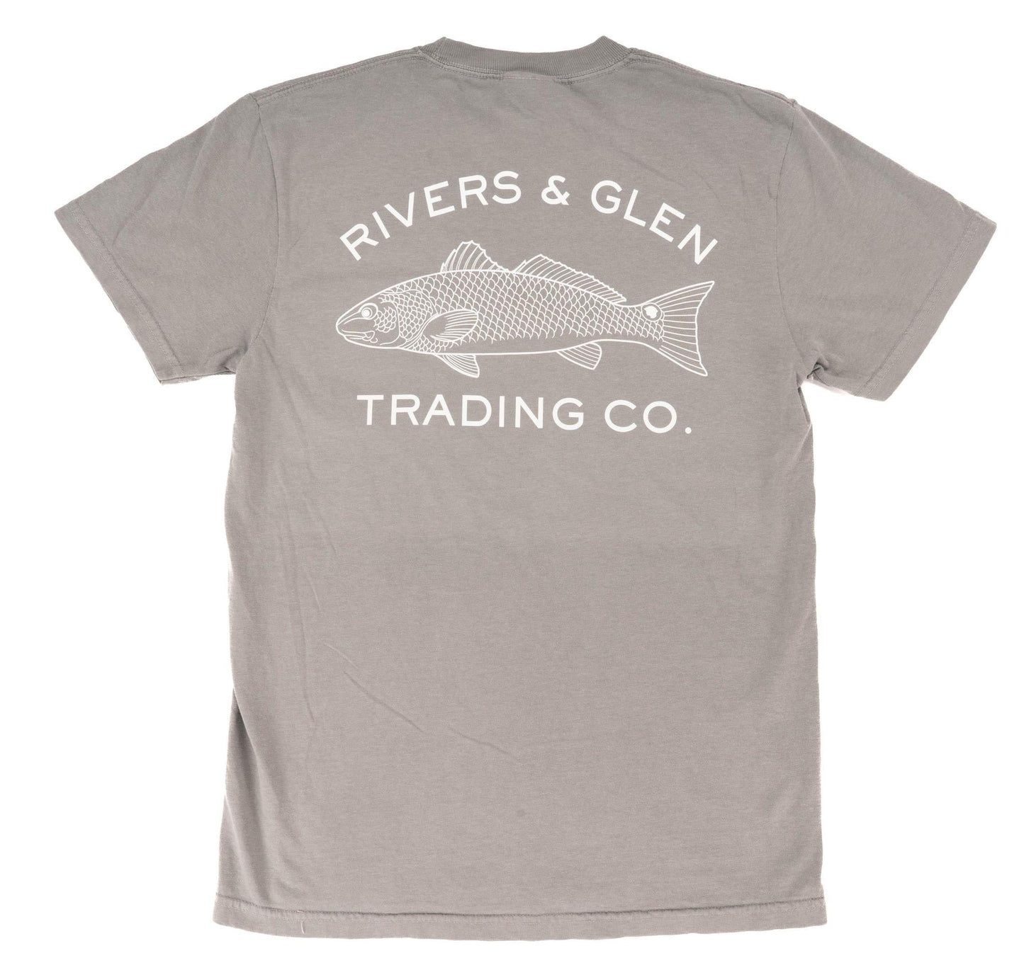 R&G Redfish Comfort Colors SS Pocket Tee Rivers and Glen Trading Co. Shirts Grey / L Short Sleeve Tee Shirts Rivers and Glen Trading Co