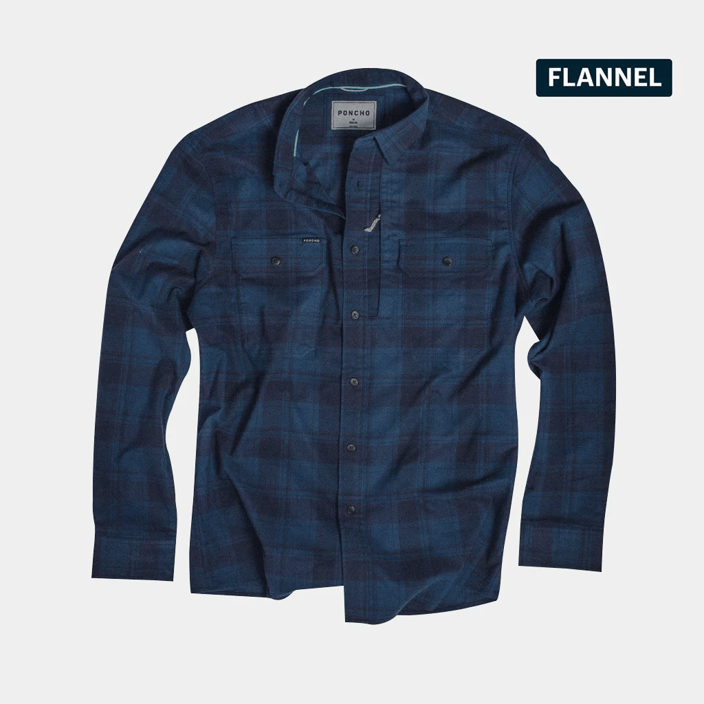 Poncho The Blue Goose Poncho Men's Long Sleeve Button Down Shirts Rivers and Glen Trading Co