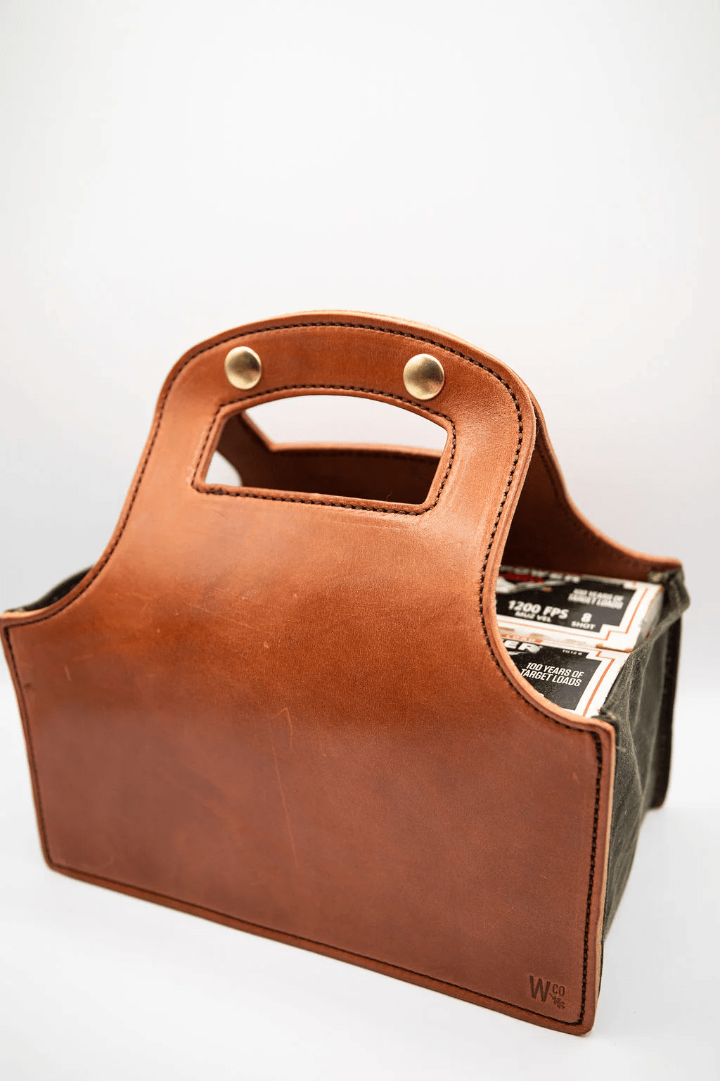 Woodley Co 4 Box Shell Tote Woodley Co Tan/Olive Shell Bag Rivers and Glen Trading Co