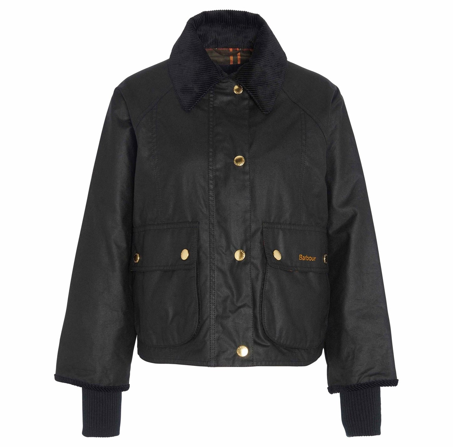 Barbour Women's Cropped Beadnell Wax Jacket Barbour Black/Classic / 10 Women's Jackets Rivers and Glen Trading Co