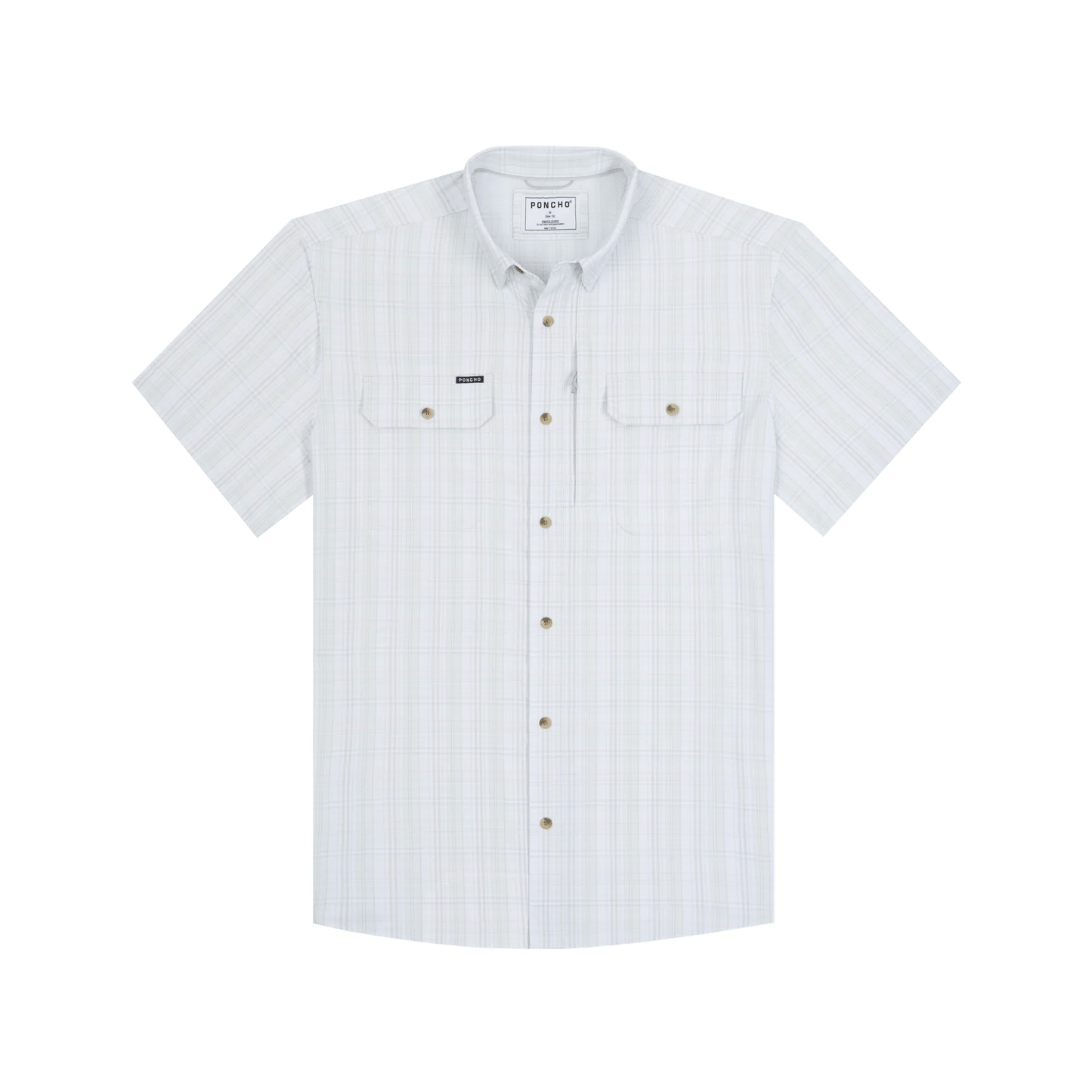 Poncho The Santa Rosa Poncho Light Grey and Green Plaid / L Men's Short Sleeve Button Down Shirts Rivers and Glen Trading Co