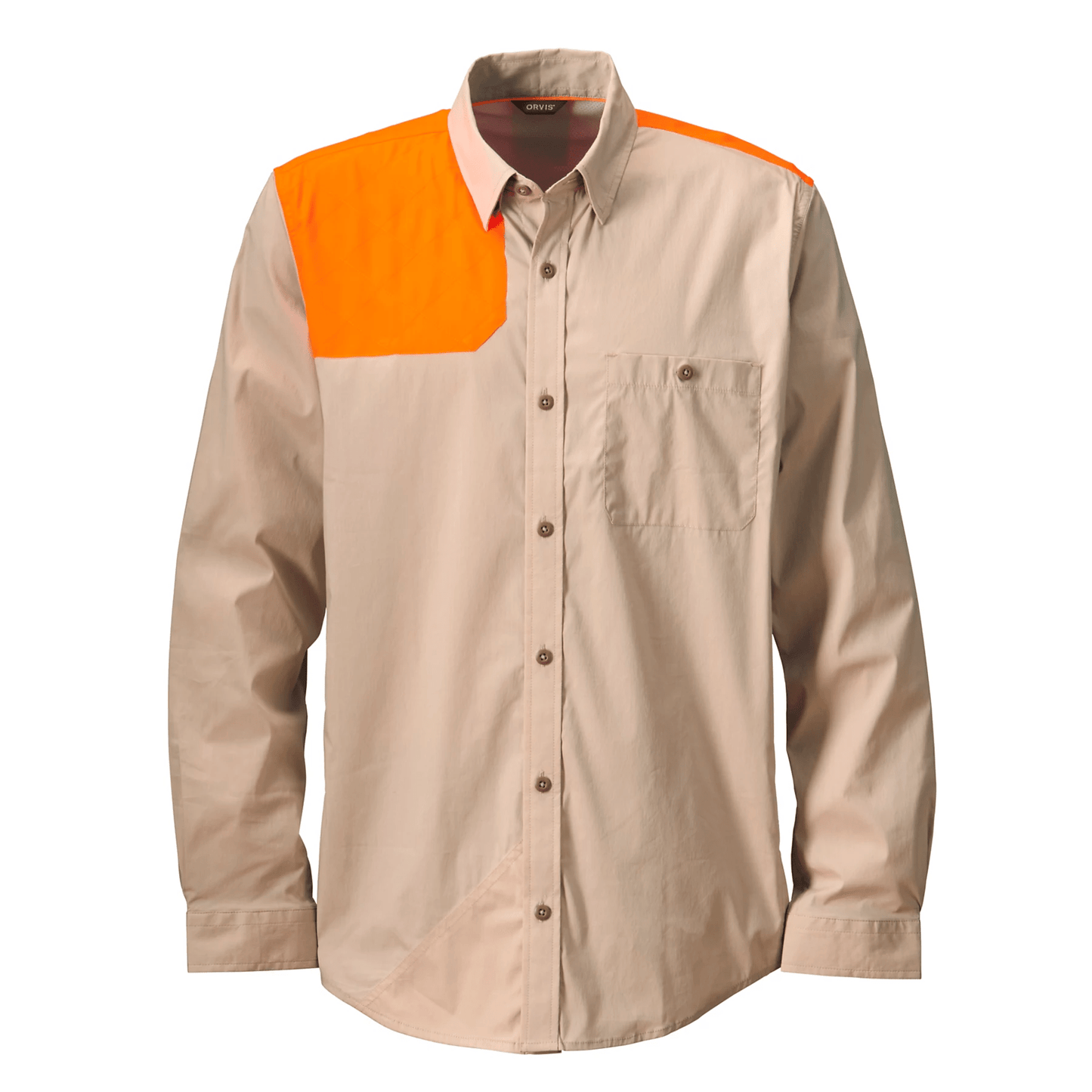 Orvis Long-Sleeved Featherweight Shooting Shirt Orvis Sand/Blaze / L Men's Long Sleeve Shooting Shirts Rivers and Glen Trading Co