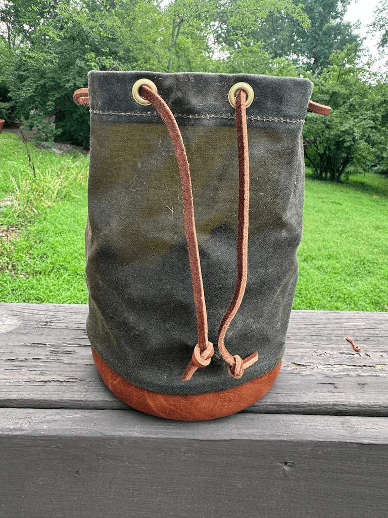 Woodley Co Bucket Bag Woodley Co Tan/Olive Shell Bag Rivers and Glen Trading Co