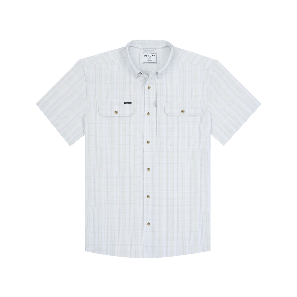 Poncho The Santa Rosa Poncho Light Grey and Green Plaid / M Men's Short Sleeve Button Down Shirts Rivers and Glen Trading Co