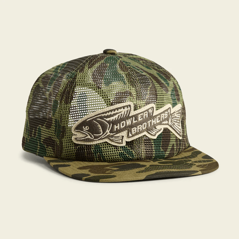 Howler Brothers Unstructured Snapback Hats Howler Brothers Trout Bolt : Camo Headwear Rivers and Glen Trading Co