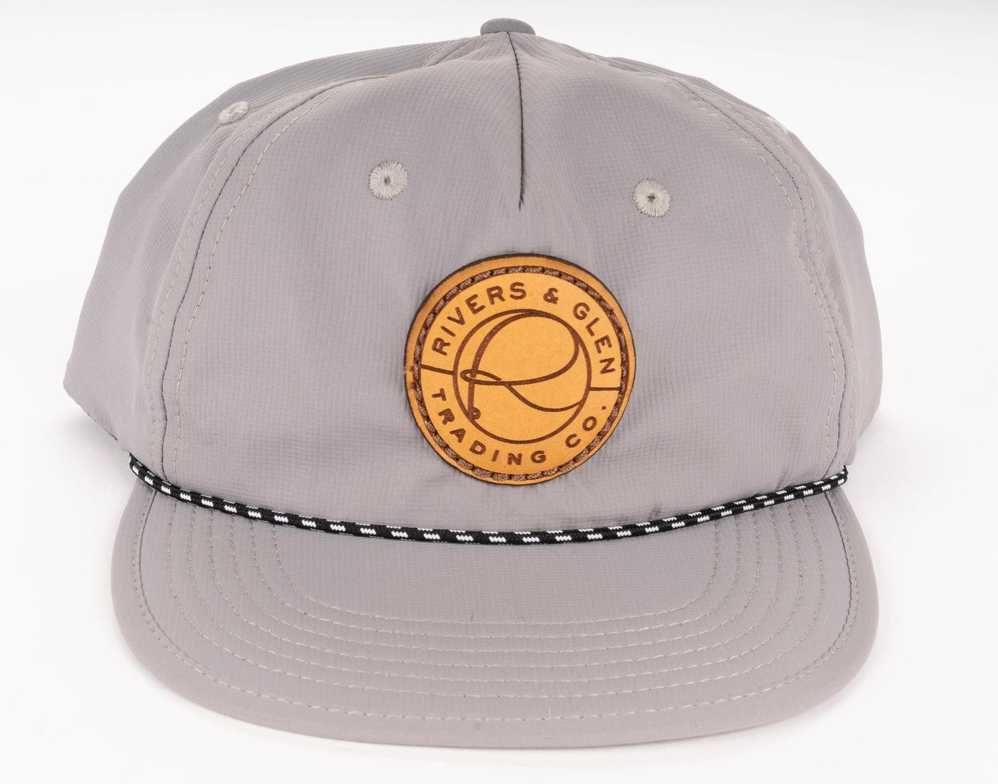 R&G Rope Hat 256 Rivers and Glen Trading Co. Hats Grey Leather Patch Headwear Rivers and Glen Trading Co