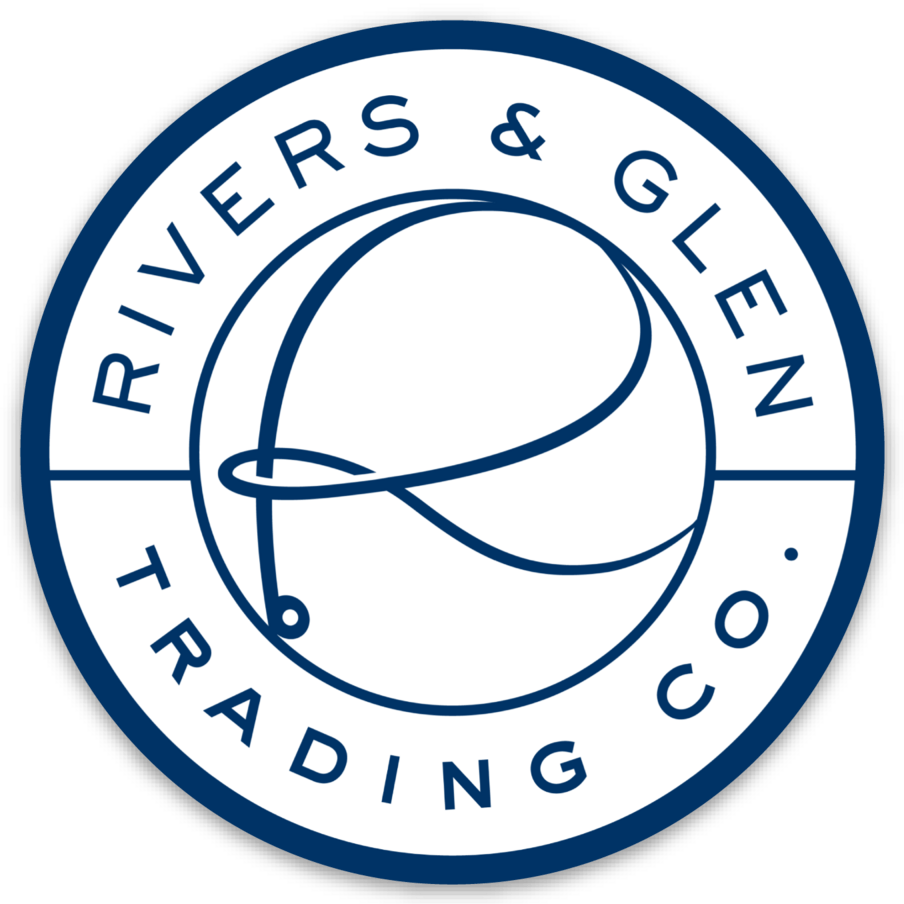 R&G Logo Stickers Rivers and Glen Trading Co. Stickers White Badge Stickers Rivers and Glen Trading Co
