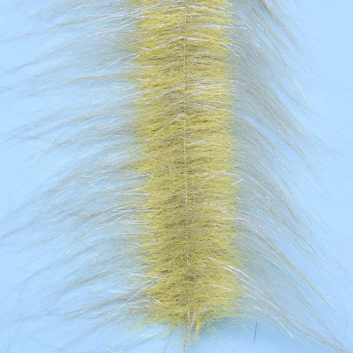 CRAFT FUR BRUSH 3" Enrico Puglisi Grey Olive/Yellow Fly Tying Rivers and Glen Trading Co