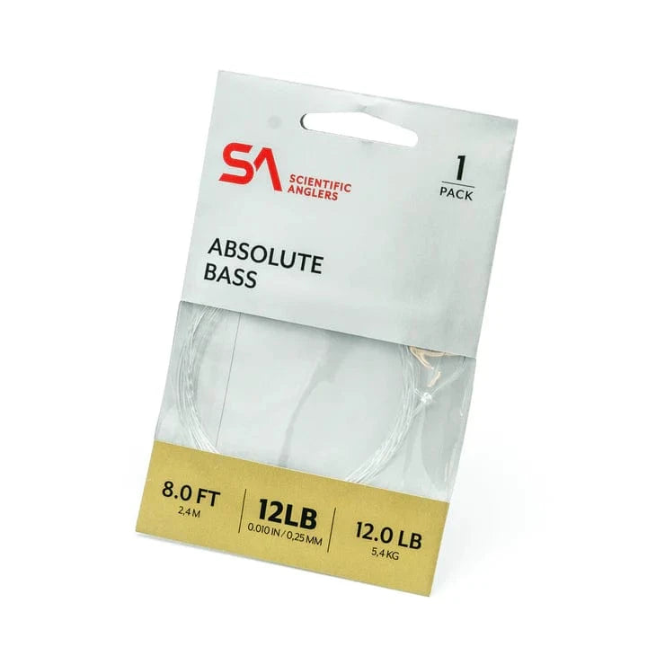 Scientific Anglers Absolute Bass Leaders 1 Pack Scientific Anglers 8ft 12lb Leaders Rivers and Glen Trading Co