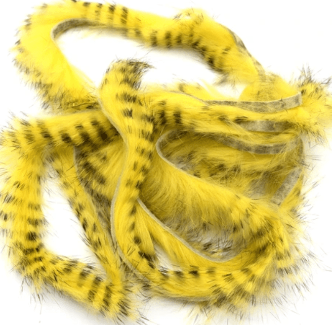 BARRED RABBIT ZONKERS Wapsi YELLOW THIN CUT Fly Tying Rivers and Glen Trading Co