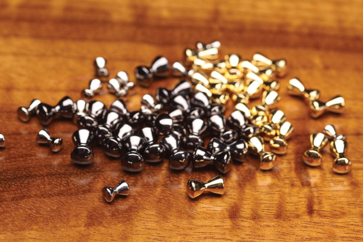 Hareline Brass Dumbbell Eyes Hareline Dubbin Black / XS Fly Tying Rivers and Glen Trading Co