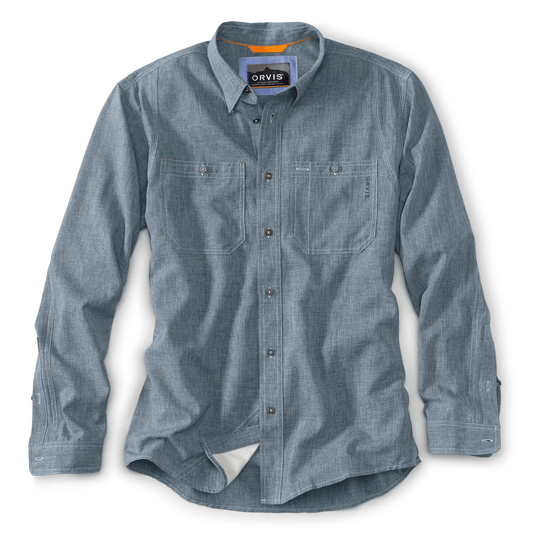 Orvis Tech Chambray Workshirt Orvis Men's Long Sleeve Button Down Shirts Rivers and Glen Trading Co