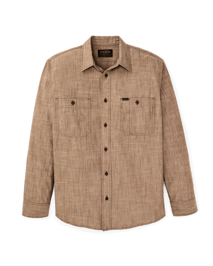 Filson Chambray CPO Shirt Filson Men's Long Sleeve Button Down Shirts Rivers and Glen Trading Co
