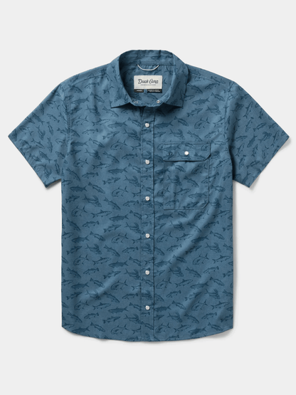 Duck Camp Men's Brrr Performance Shirt Short Sleeve Duck Camp Bering Sea Coastal Frenzy / L Men's Short Sleeve Button Down Shirts Rivers and Glen Trading Co