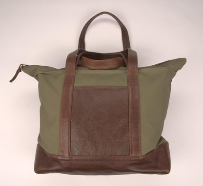 R&G Safari Tote Rivers & Glen Trading Co. Moss with Dark Oryx Luggage Rivers and Glen Trading Co
