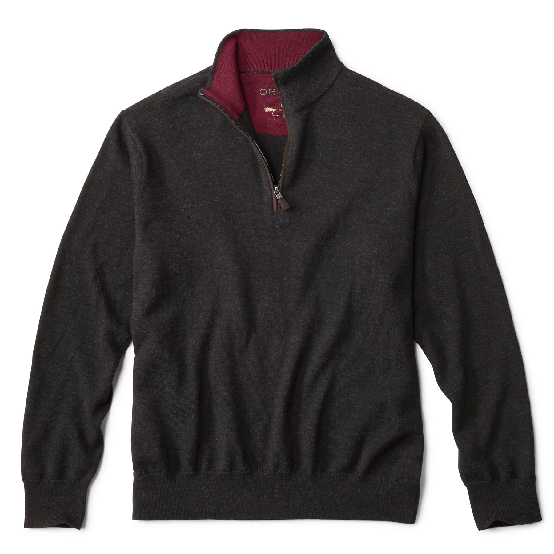 Orvis Merino Wool Quarter-Zip Sweater 2.0 Orvis Charcoal / M Men's Sweaters Rivers and Glen Trading Co