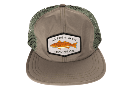 R&G Mesh Redfish Hat (Olive) Rivers and Glen Trading Co. Hats Headwear Rivers and Glen Trading Co