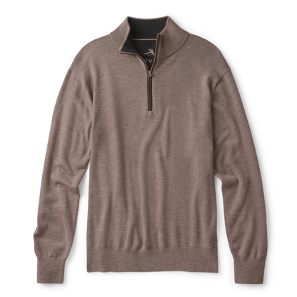 Orvis Merino Wool Quarter-Zip Sweater 2.0 Orvis Mushroom / L Men's Sweaters Rivers and Glen Trading Co