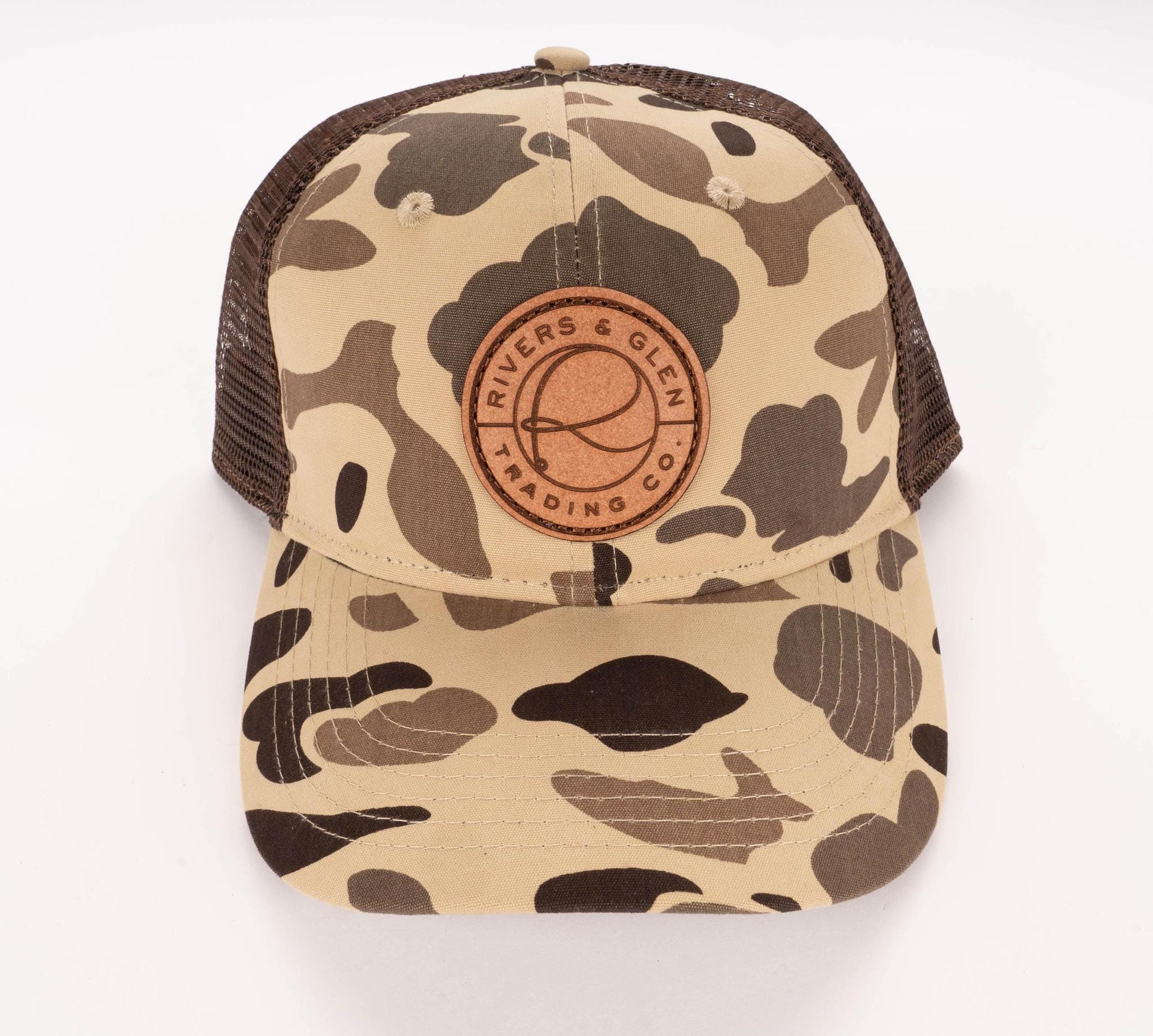 R&G Badge Camo Trucker (Waterfowl) Rivers and Glen Trading Co. Hats LP Vintage Waterfowl Brown Headwear Rivers and Glen Trading Co