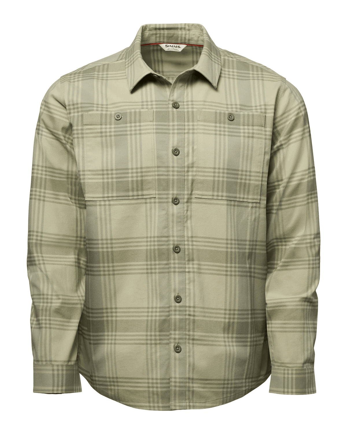 Simms Men's Tailout Flannel Shirt Simms Louie Plaid: Willow / L Men's Long Sleeve Button Down Shirts Rivers and Glen Trading Co