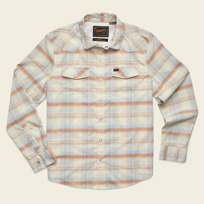 Howler Brothers H Bar B Tech Longsleeve Howler Brothers Cameron Plaid : Cream / XL Men's Long Sleeve Button Down Shirts Rivers and Glen Trading Co