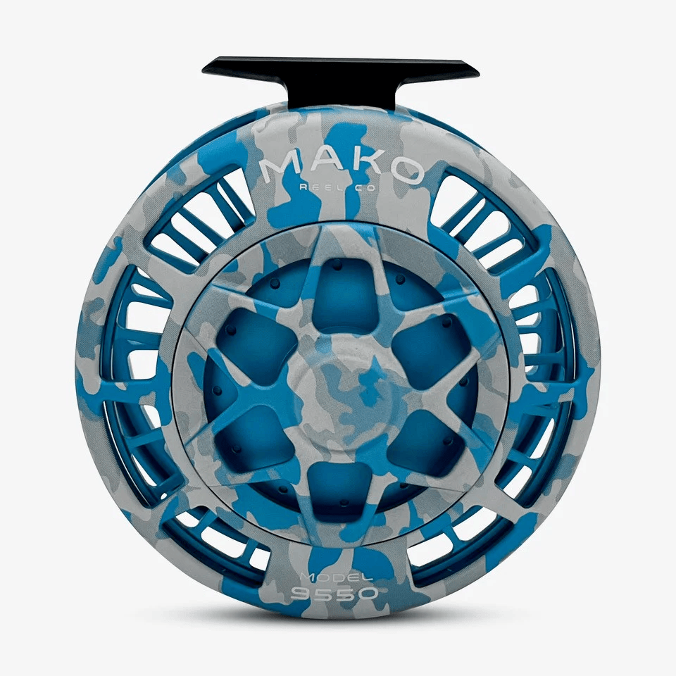 Model 9550 11/12 Mako Reels Cosmo Camo Reels Rivers and Glen Trading Co