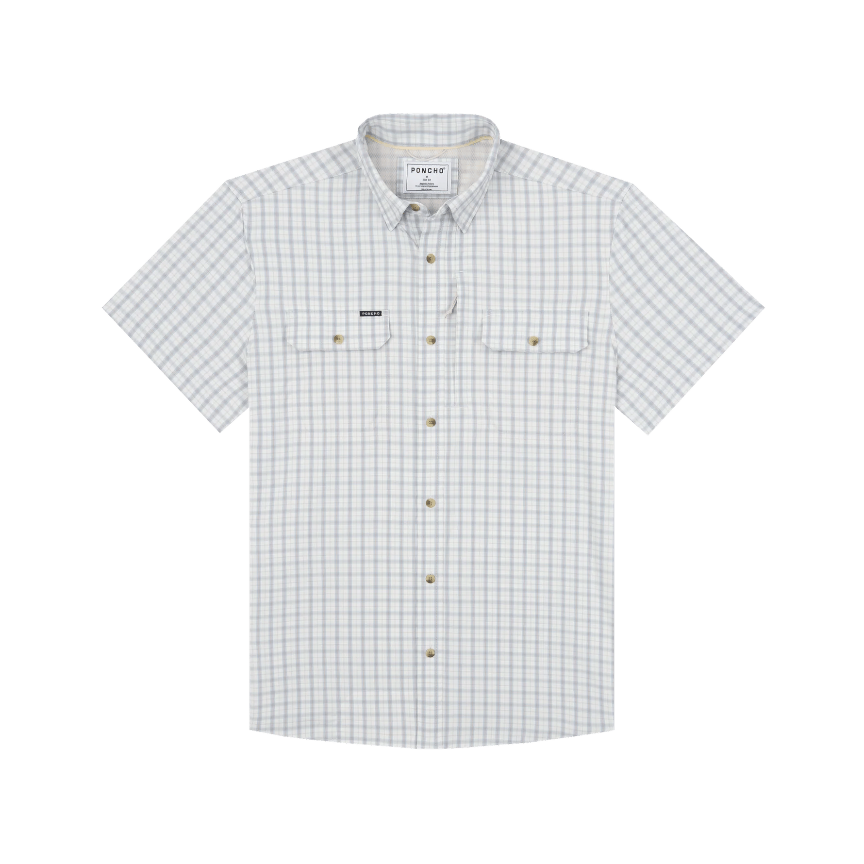 Poncho The Lamar Valley Poncho Light Blue and Red Clay Plaid / XL Men's Short Sleeve Button Down Shirts Rivers and Glen Trading Co