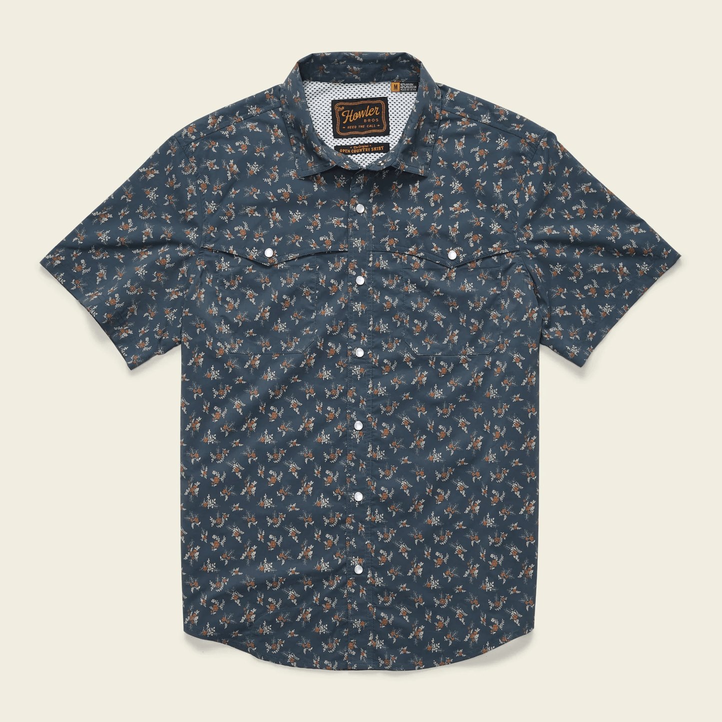 Howler Brothers Open Country Tech Shirt Howler Brothers Rancher Floral : Dark Slate / M Men's Short Sleeve Button Down Shirts Rivers and Glen Trading Co