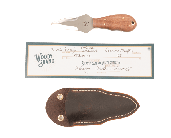 Woody Handmade Cutlery "King Jeremy" Oyster Shucker Woody Handmade Cutlery Curly Maple (12) Knives Rivers and Glen Trading Co