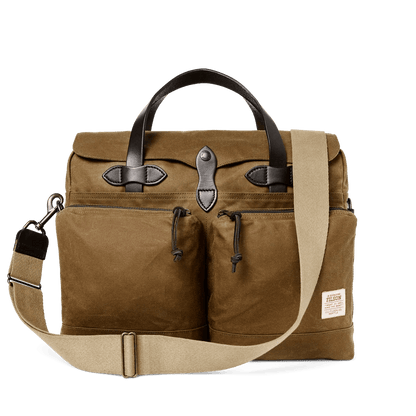Filson 24 Hour Tin Cloth Briefcase Filson Dark Tan Luggage Rivers and Glen Trading Co