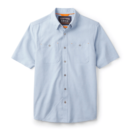Orvis Tech Chambray Short-Sleeved Workshirt Orvis Coastal Blue Chambray / L Men's Short Sleeve Button Down Shirts Rivers and Glen Trading Co