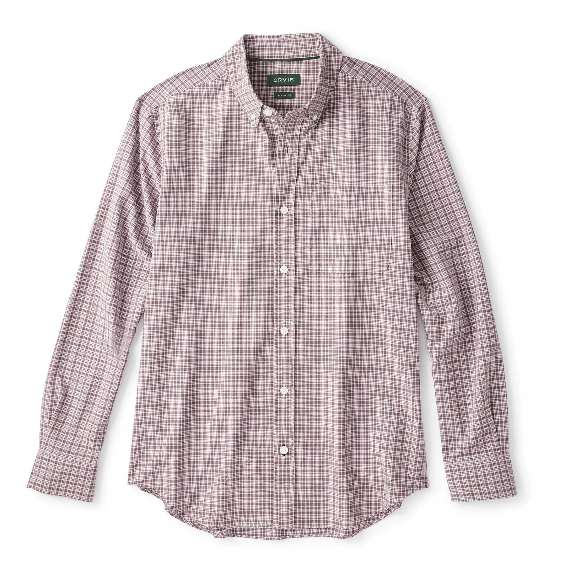 Orvis Ultralight Comfort Stretch Long-Sleeved Shirt Orvis White/Raisin / L Men's Long Sleeve Button Down Shirts Rivers and Glen Trading Co