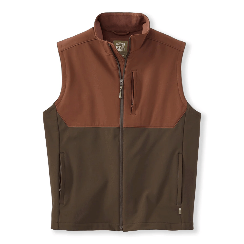 TSG Speyside Softshell Vest TSG Cognac/Rustic Olive / L Men's Vests Rivers and Glen Trading Co