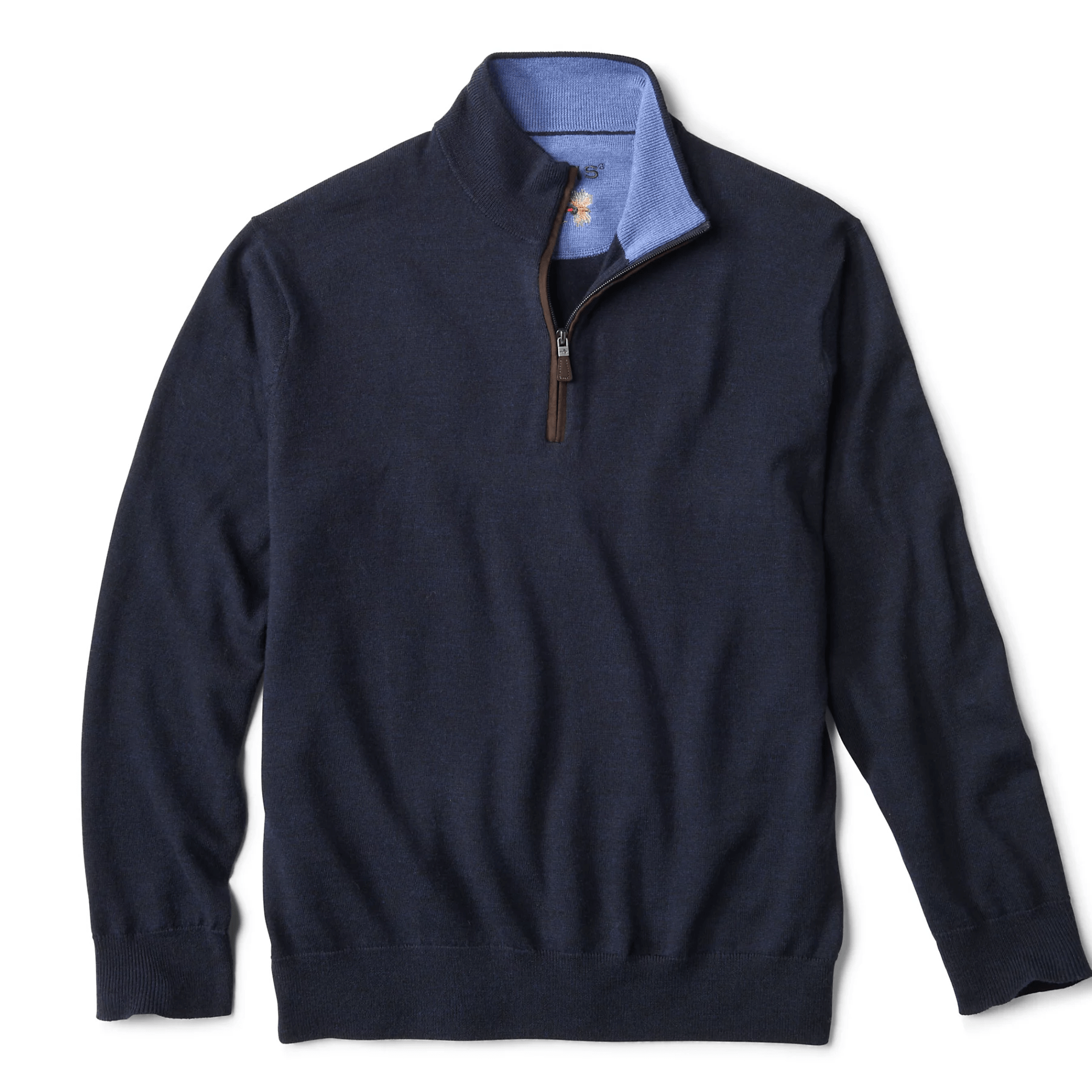 Orvis Merino Wool Quarter-Zip Sweater 2.0 Orvis Navy / XXL Men's Sweaters Rivers and Glen Trading Co
