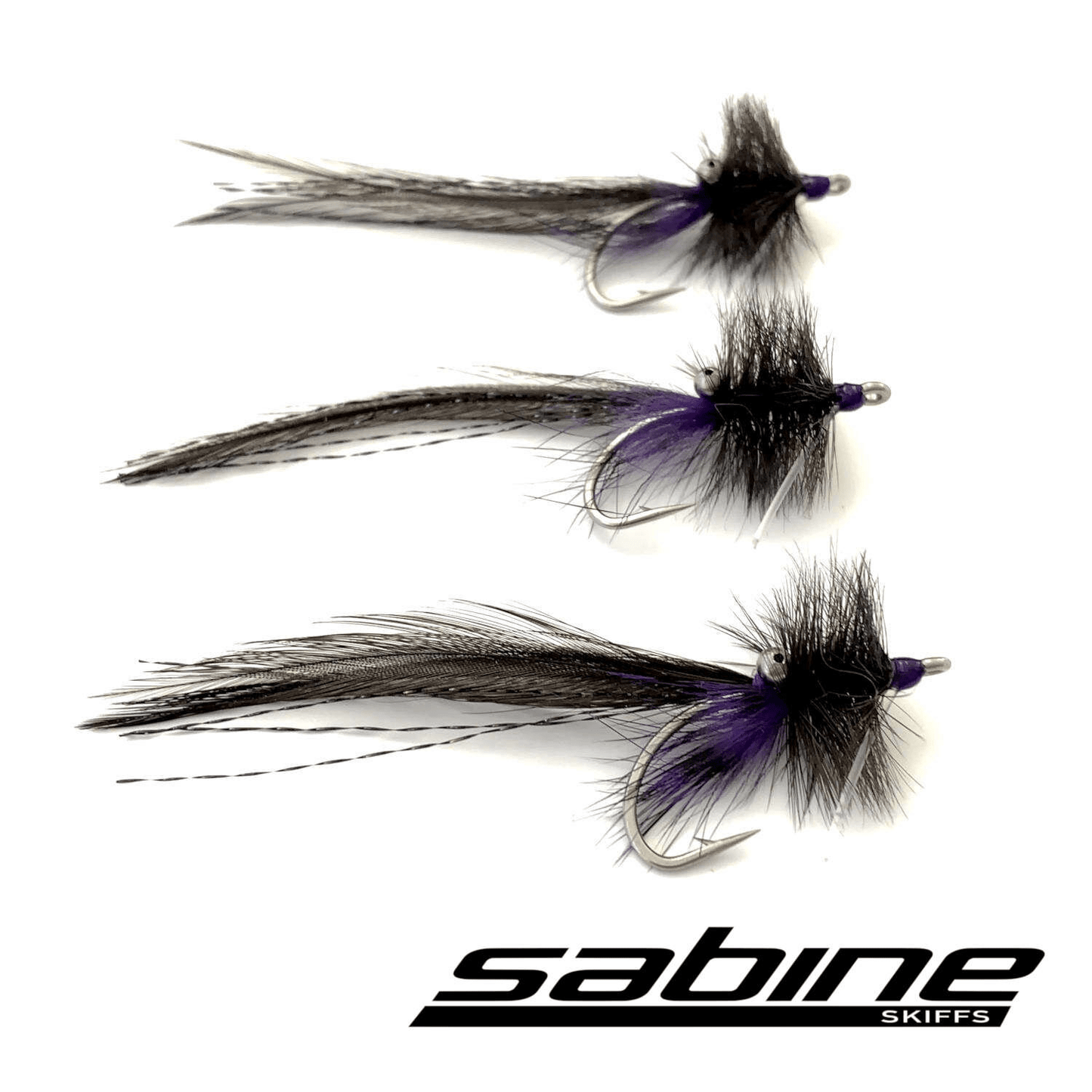 Sabine Seaducer Sight Cast Black/Purple / 2 Flies Rivers and Glen Trading Co