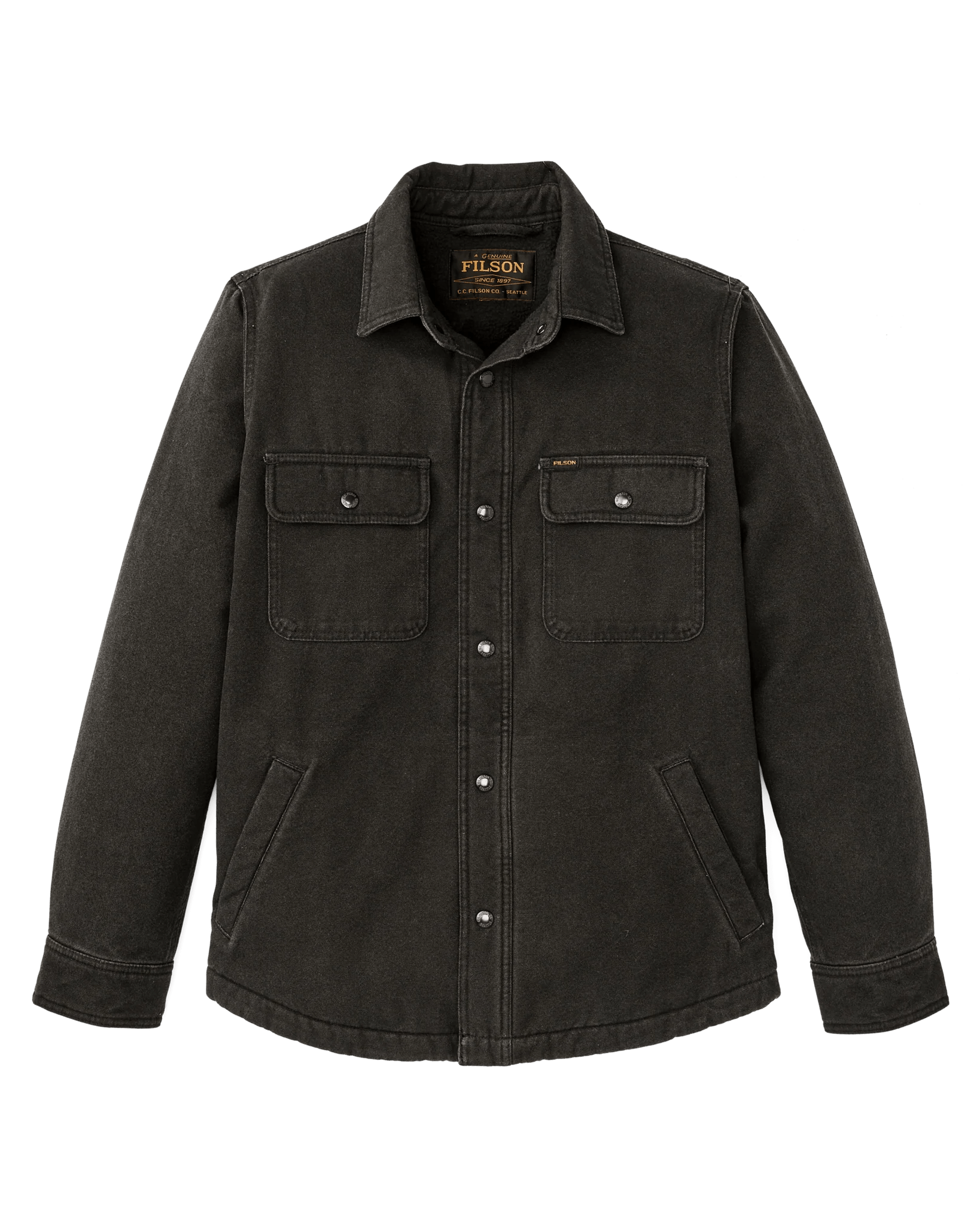 Filson Fleece Lined Jac-Shirt Filson Peat / XL Men's Long Sleeve Button Down Shirts Rivers and Glen Trading Co